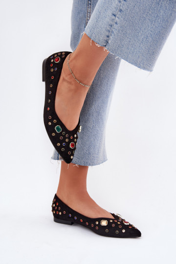 Ballerines Féminin Décoré Kryształkami couleur noire Valena 2