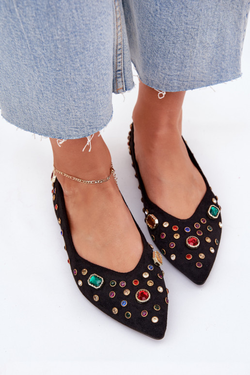 Ballerines Féminin Décoré Kryształkami couleur noire Valena