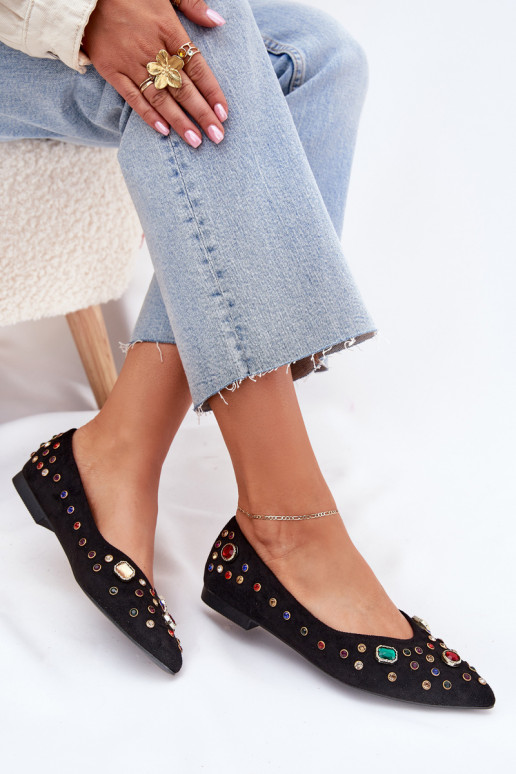 Ballerines Féminin Décoré Kryształkami couleur noire Valena