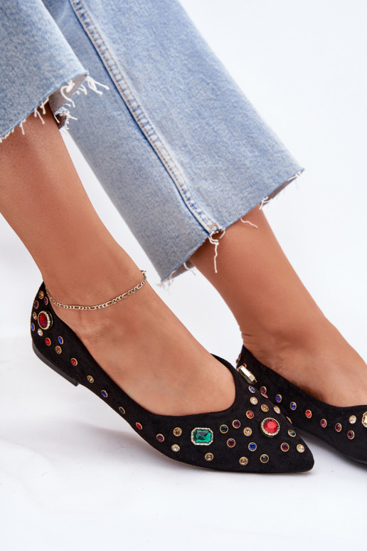 Ballerines Féminin Décoré Kryształkami couleur noire Valena