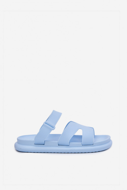 Caoutchouc Pantoufles pour femmes avec des sangles couleur bleue Tavirae