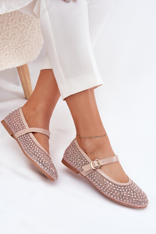 Décoré Ballerines Féminin avec des sangles I avec boucles beige Avirae