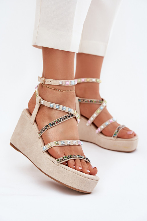 Sandales pour femmes Sur un coin Avec décoration À Paskach beige Lunara Sandales pour femmes Sur un coin Avec décoration À Paskach beige Lunara
