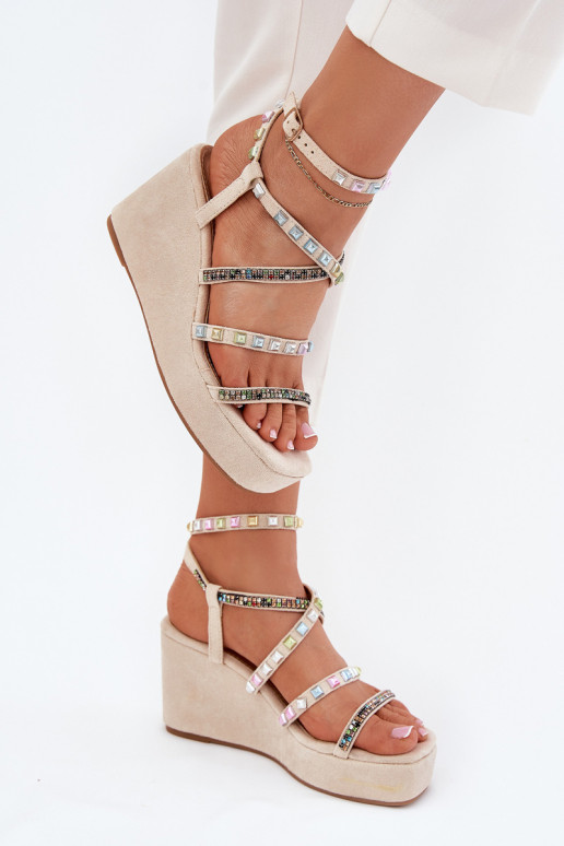 Sandales pour femmes Sur un coin Avec décoration À Paskach beige Lunara Sandales pour femmes Sur un coin Avec décoration À Paskach beige Lunara