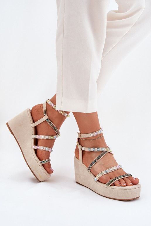 Sandales pour femmes Sur un coin Avec décoration À Paskach beige Lunara Sandales pour femmes Sur un coin Avec décoration À Paskach beige Lunara