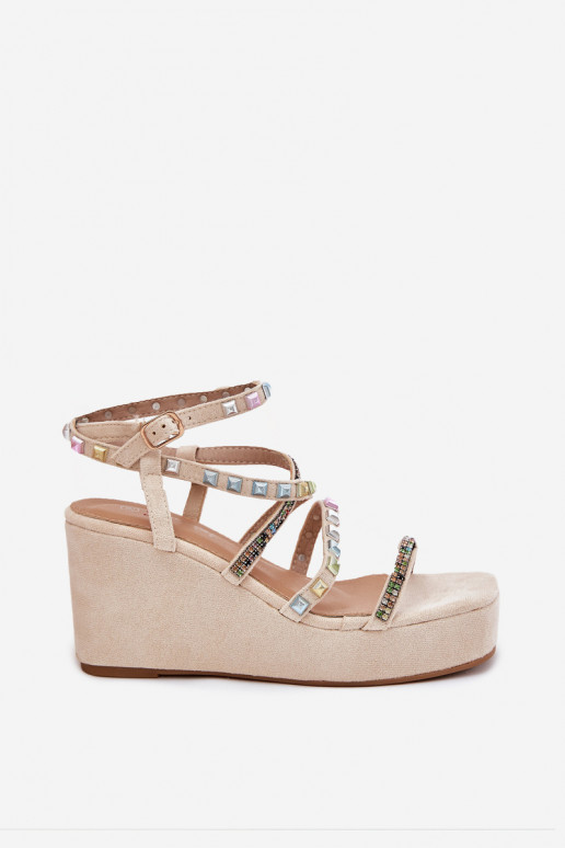 Sandales pour femmes Sur un coin Avec décoration À Paskach beige Lunara Sandales pour femmes Sur un coin Avec décoration À Paskach beige Lunara