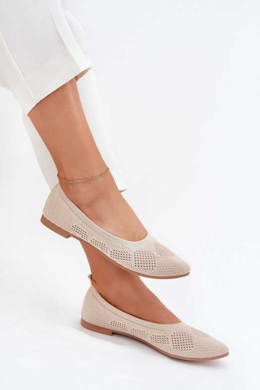 Ballerines en tissu Féminin beige Zelira