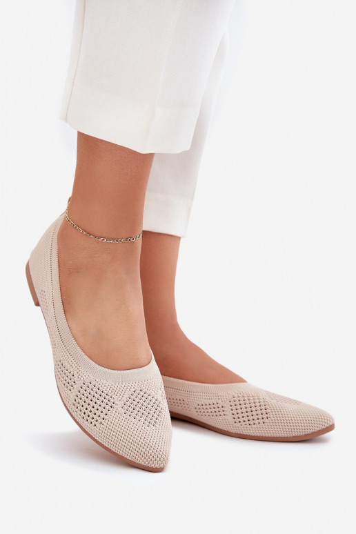 Ballerines en tissu Féminin beige Zelira