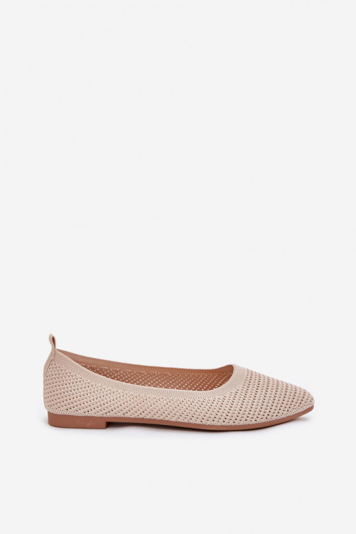 grille Ballerines en tissu Féminin beige Sarina