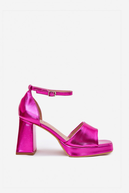 Sandales laquées pour femme avec des talons couleur rose Il fautrila Sandales laquées pour femme avec des talons couleur rose Il fautrila