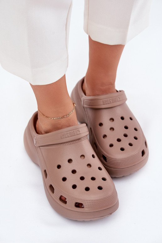 Pantoufles légères Pantoufles pour femmes avec des semelles massives à la mode Big Star RR274A121 beige