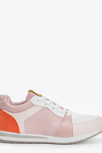 Chaussures blanches avec inserts jaunes, « Ellen »