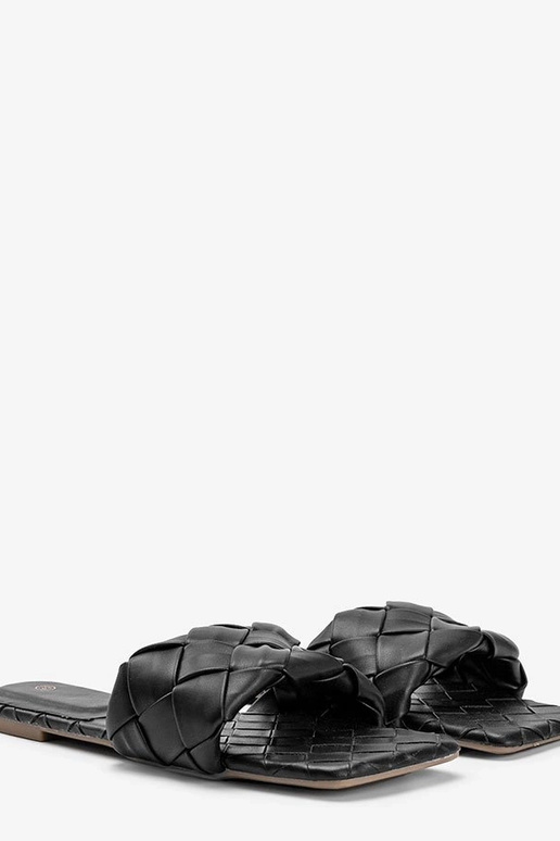 Sandales noires tressées, « Chimmie »