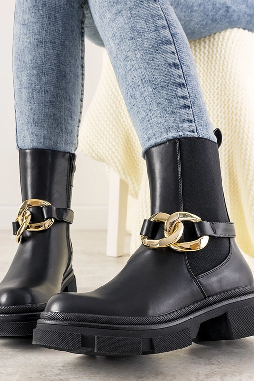 Bottines noires à chaîne Trinity Bottines noires à chaîne Trinity