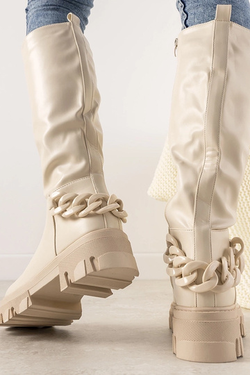 Bottines couleur sable avec... 2
