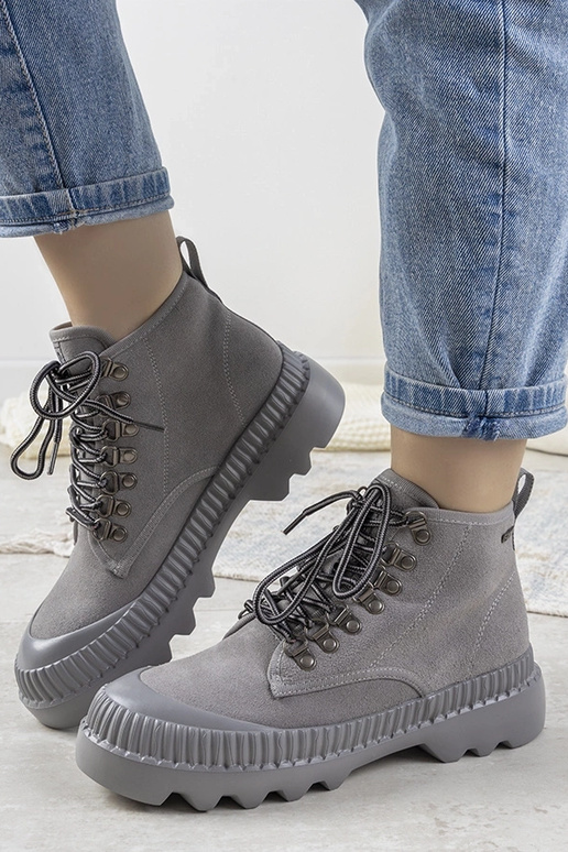 Bottines sportives grises pour...