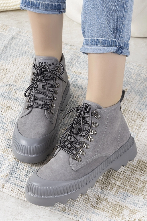 Bottines sportives grises pour...