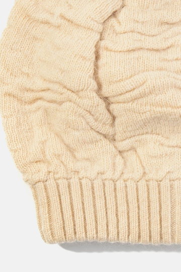 Bonnet femme beige à pompon... 2