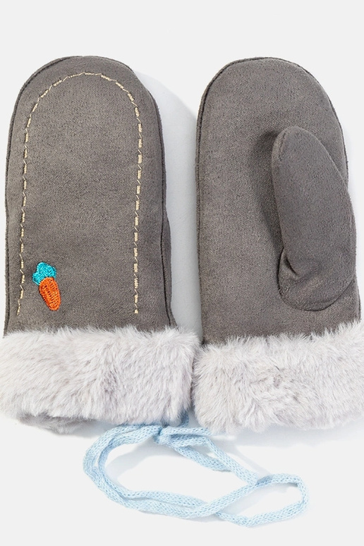 Gants pour enfants gris carotte