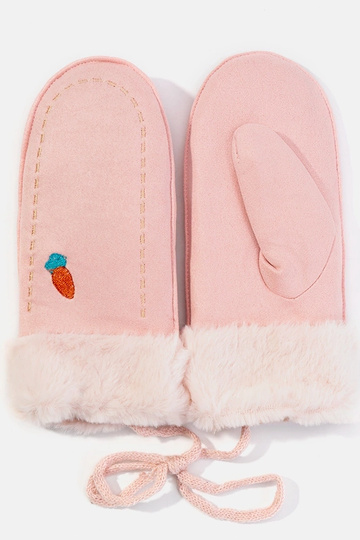 Gants pour enfants rose carotte