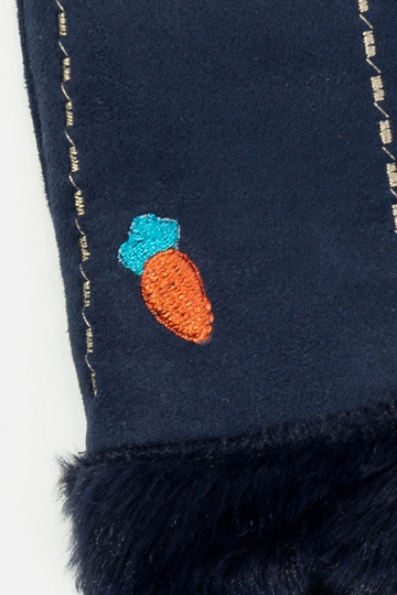 Gants pour enfants bleu marine carotte 2
