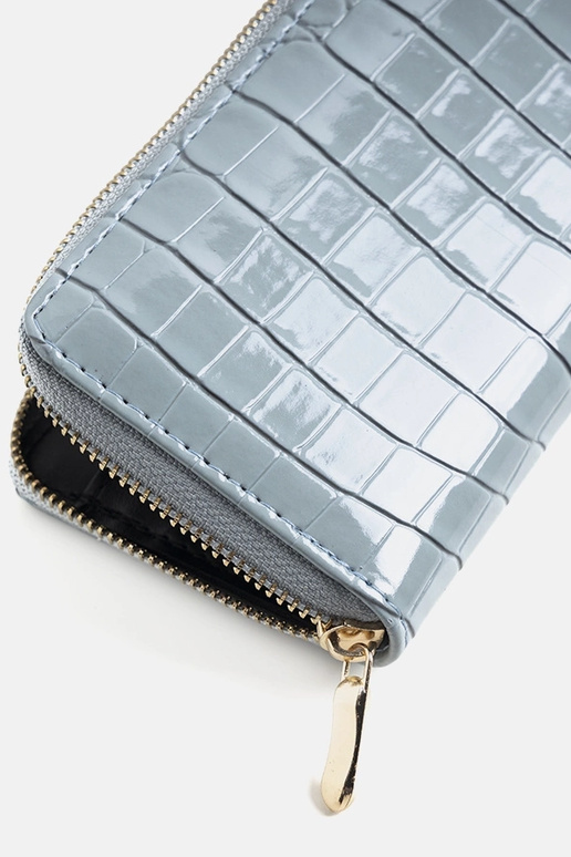 Portefeuille en cuir verni bleu Spangler Portefeuille en cuir verni bleu Spangler