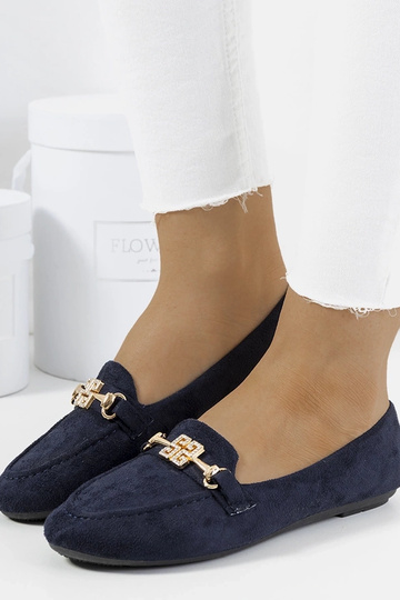 Mocassins bleu foncé avec boucle, « Cardoso »
