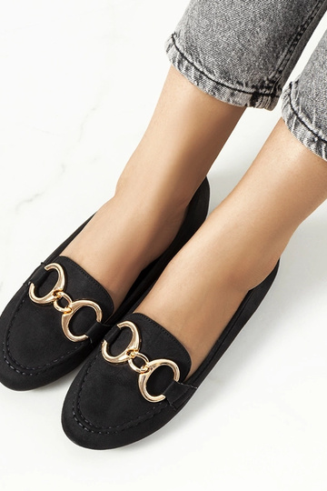 Mocassins à boucle Castor noirs