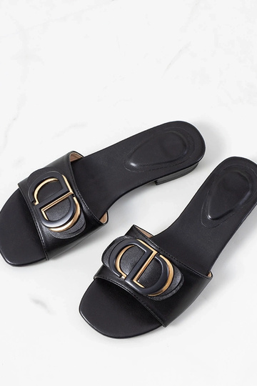 Chaussons noirs à talon plat, « Cammeray » 2
