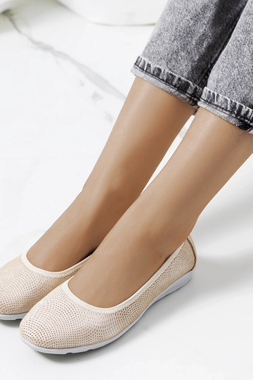 Ballerines en cuir beige Elmas