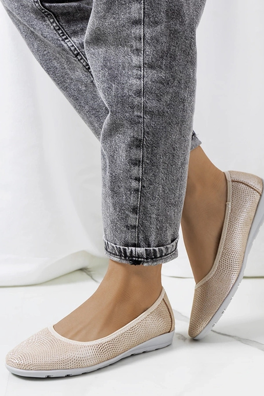 Ballerines en cuir beige Elmas Ballerines en cuir beige Elmas