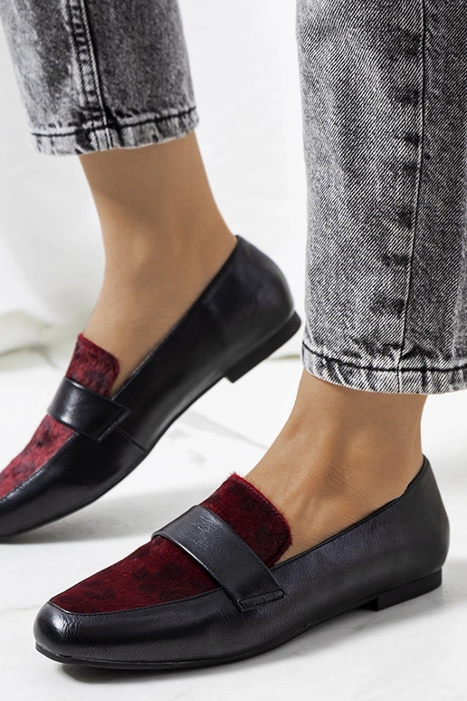 Chaussures femme Kolk noires et bordeaux Chaussures femme Kolk noires et bordeaux