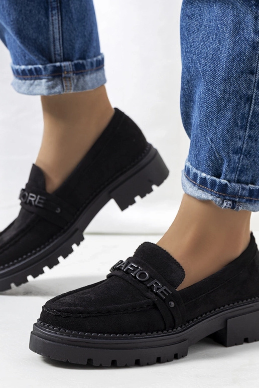 Mocassins noirs à semelle de...