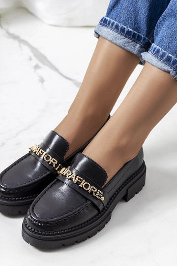 Mocassins noirs à semelle haute, « Louelle » 2