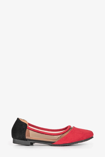 Ballerines Kortes en daim rouge pour enfants