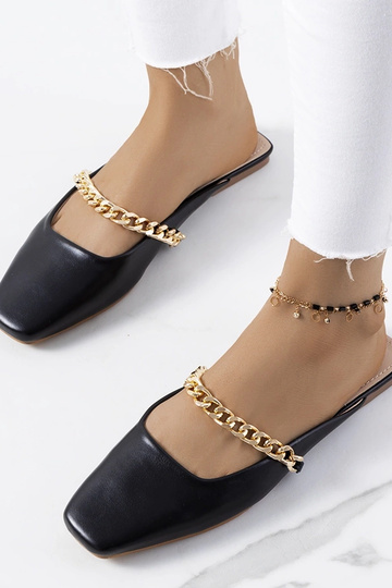 Chaussons élégants noirs, « Baras »