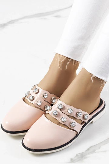 Tongs cloutées roses par...