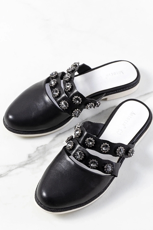 Tongs cloutées noires Asselt