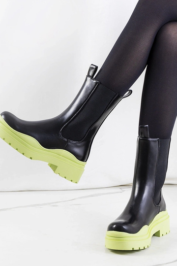 Bottines noires à semelle verte Nester 2