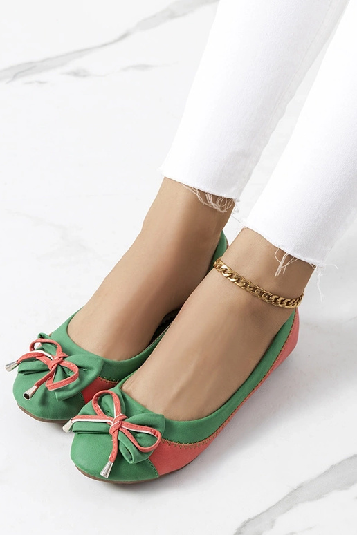 Ballerines vertes à nœud Eske
