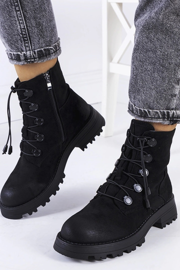 Bottes en simili daim noires Cesterfield 2