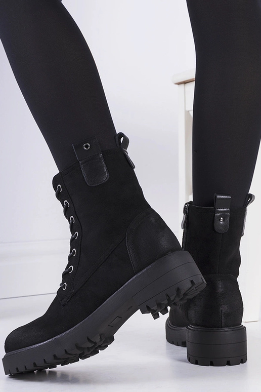 Bottes en simili daim noires Wellspring
