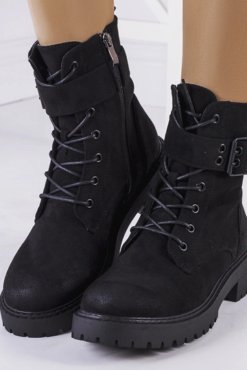 Bottines à lacets noires Tarrin pour femmes