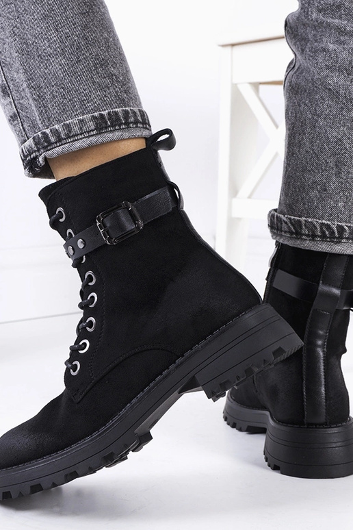 Bottines à lacets noires pour femmes...