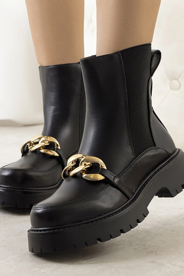 Bottines noires à semelle haute Pesa