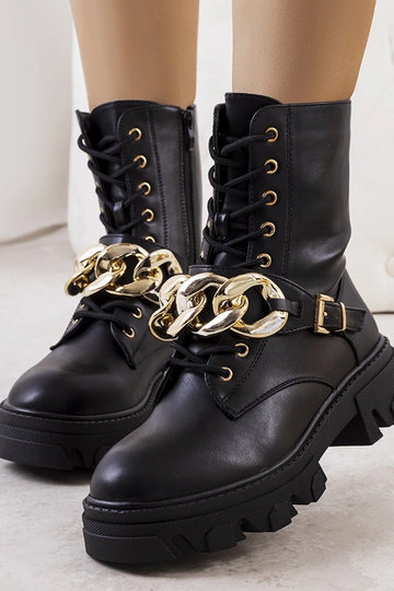 Bottines à chaîne noires Laboy