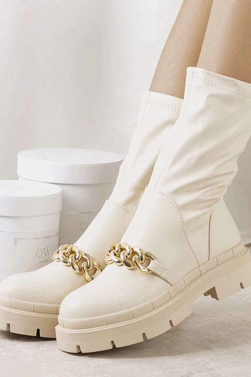 Bottines beiges à semelle haute Luisina Bottines beiges à semelle haute Luisina