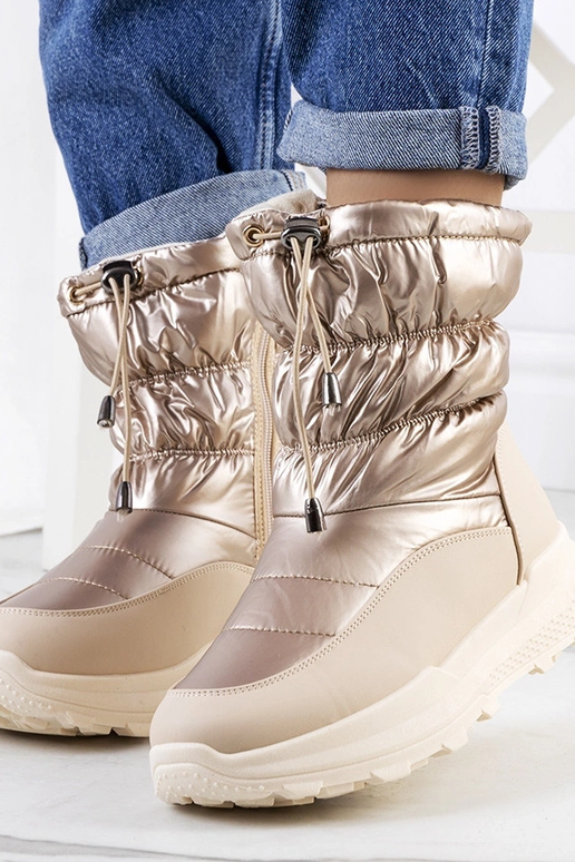 Bottes d'hiver dorées avec zips, «...