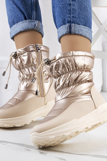 Bottes d'hiver dorées avec zips, « Houle » 2