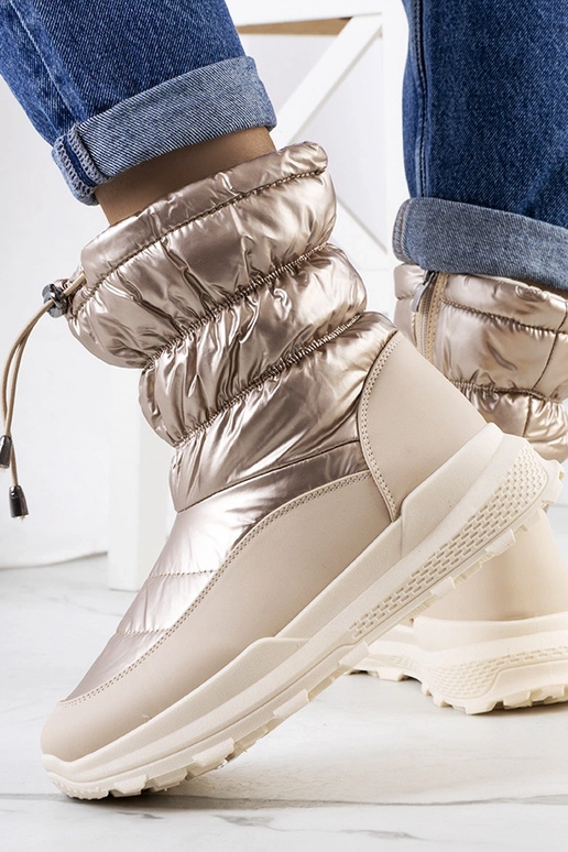 Bottes d'hiver dorées avec zips, «...